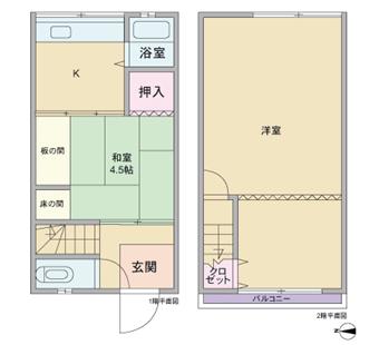Floor plan. 3.3 million yen, 2K, Land area 17.14 sq m , Building area 37.48 sq m