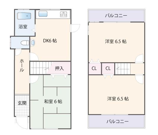 Floor plan. 16.8 million yen, 3DK, Land area 41.51 sq m , Building area 52.49 sq m