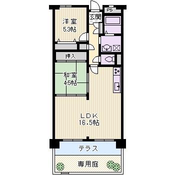 Floor plan. 2LDK, Price 10.3 million yen, Occupied area 59.94 sq m , Balcony area 6.87 sq m