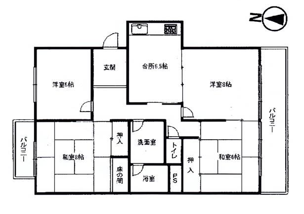 Floor plan. 3LDK, Price 19,800,000 yen, Occupied area 88.36 sq m , Balcony area 16.7 sq m
