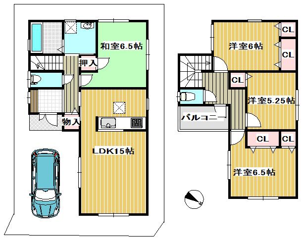 Floor plan. (No. 2 locations), Price 30,900,000 yen, 4LDK, Land area 90.51 sq m , Building area 94.36 sq m