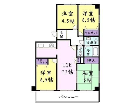 Floor plan. 4LDK, Price 18.5 million yen, Occupied area 83.94 sq m , Balcony area 12.06 sq m