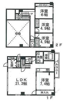 Floor plan. 4LDK, Price 39,500,000 yen, Footprint 100.35 sq m