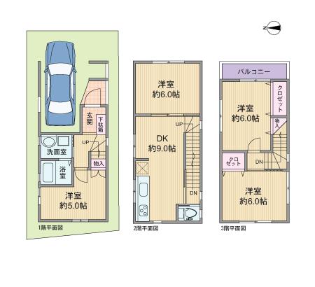 Compartment view + building plan example. Building plan example, Land price 9.8 million yen, Land area 50.13 sq m , Building price 15 million yen, Building area 80.19 sq m