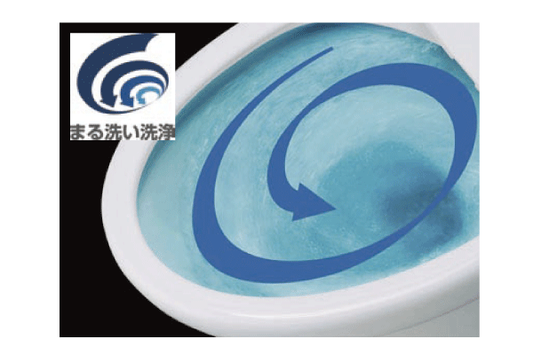 Toilet.  [Clean it] Water flow round firmly around, It is the ideal cleaning method that whole wash away the dirt (Description Photos)