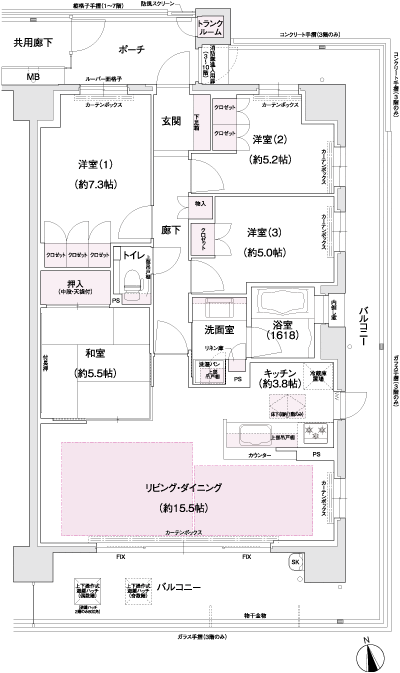 Floor: 4LDK, occupied area: 90.54 sq m, Price: 53.4 million yen