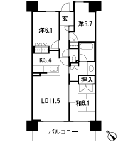 Floor: 3LDK, occupied area: 71.12 sq m, Price: 37.7 million yen