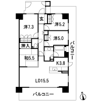 Floor: 4LDK, occupied area: 90.54 sq m, Price: 53.4 million yen