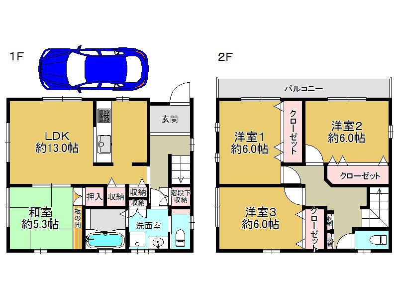 Building plan example (floor plan). Building plan example Building price 14.5 million yen (tax included) Total floor area of 90.18 sq m ※ 400,000 yen is required for a separate outside 構費.