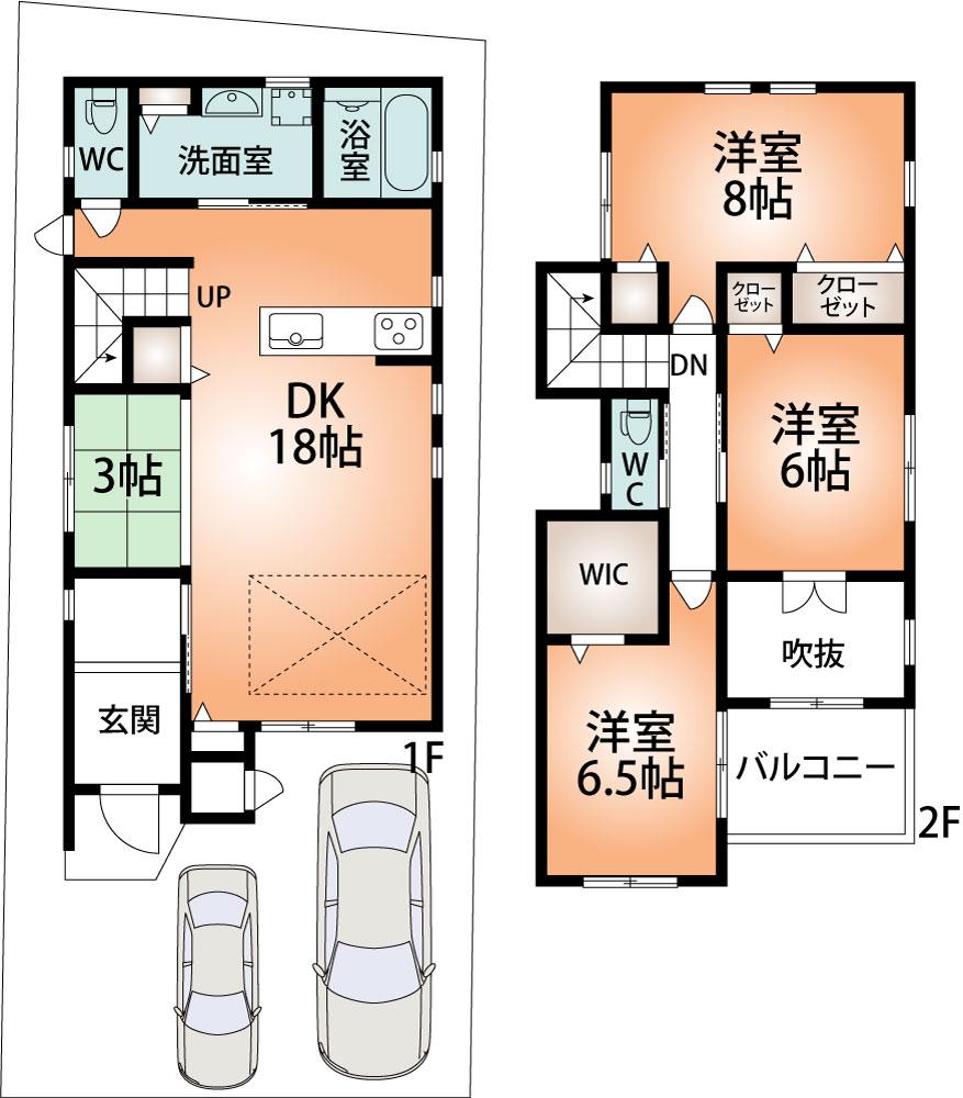Floor plan. 46,800,000 yen, 3LDK, Land area 107.5 sq m , Building area 100.04 sq m