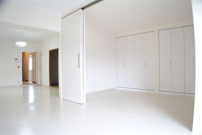 Living and room. It was a big renovation to the pure white interior