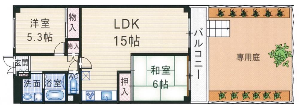 Floor plan. 2LDK, Price 13.8 million yen, Footprint 61.6 sq m , Balcony area 7.8 sq m