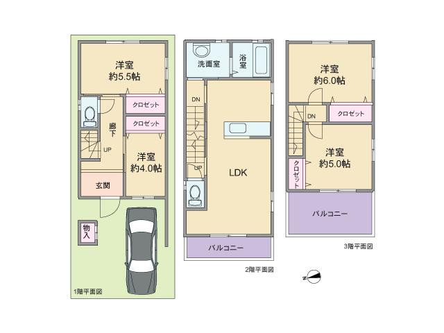 Floor plan. 31,800,000 yen, 4LDK, Land area 67.41 sq m , With a building area of 98.41 sq m garage, 4LDK