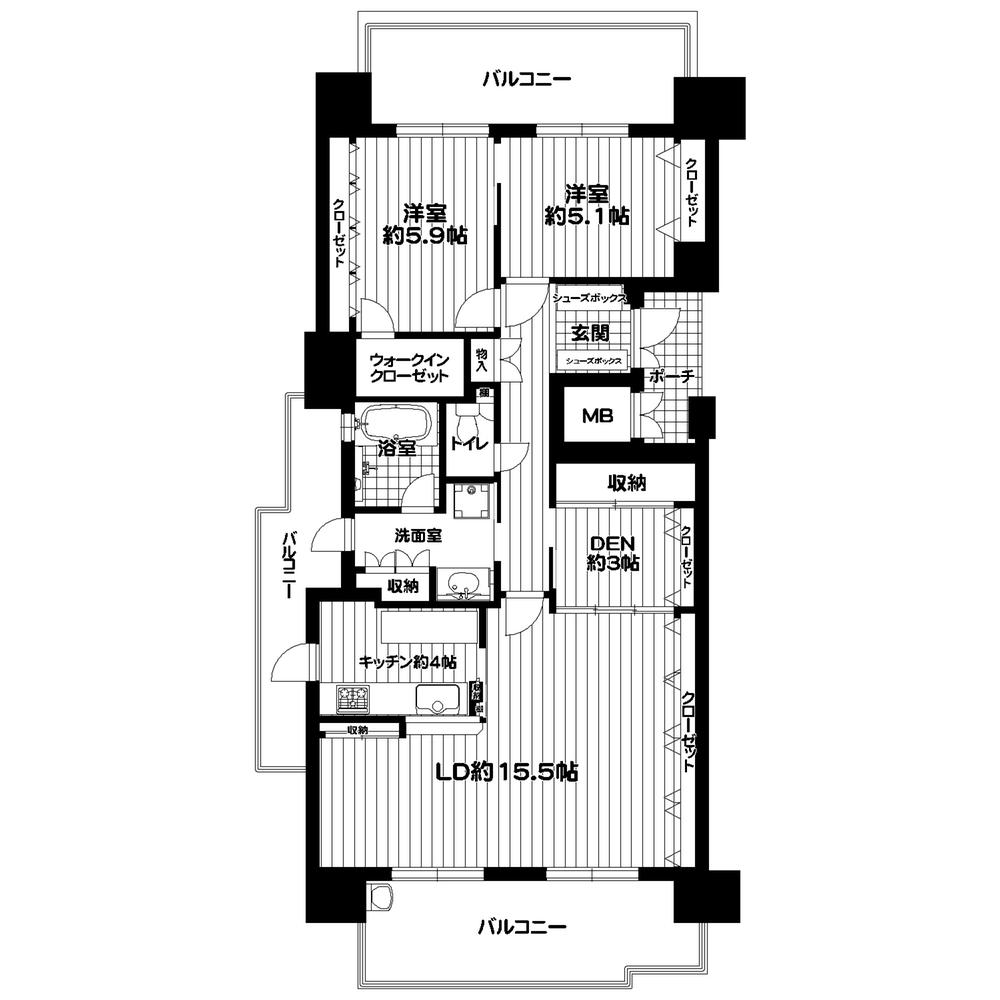 Floor plan. 2LDK + S (storeroom), Price 42,500,000 yen, Footprint 84.2 sq m , Balcony area 29.35 sq m