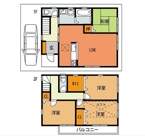 Floor plan. 26,900,000 yen, 4LDK, Land area 83.31 sq m , Building area 90.9 sq m B No. land Price 27.3 million yen