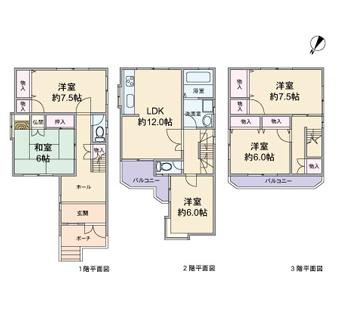 Floor plan. 29,800,000 yen, 5LDK, Land area 86.12 sq m , Building area 118.74 sq m