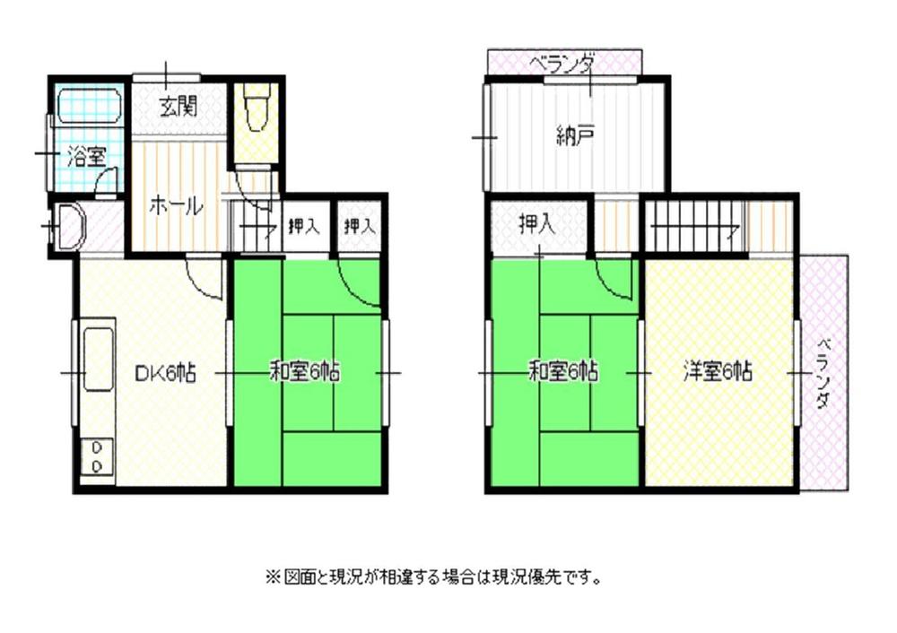 Floor plan. 10.4 million yen, 3DK + S (storeroom), Land area 65 sq m , It is a building area of ​​61.28 sq m all-electric construction work has been used House.  First of all, please preview. Since it is a present situation vacant house, Feel free to! 