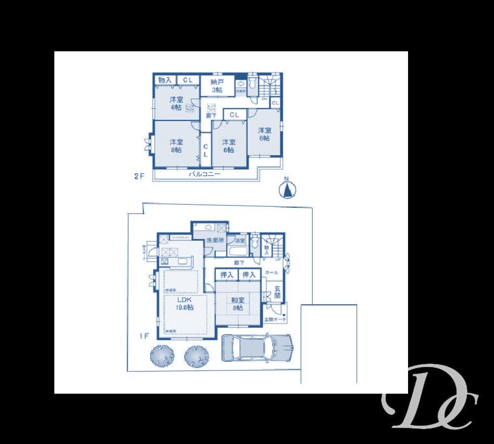 Floor plan. 44,800,000 yen, 5LDK + S (storeroom), Land area 138.02 sq m , Building area 145.44 sq m 5SLDK
