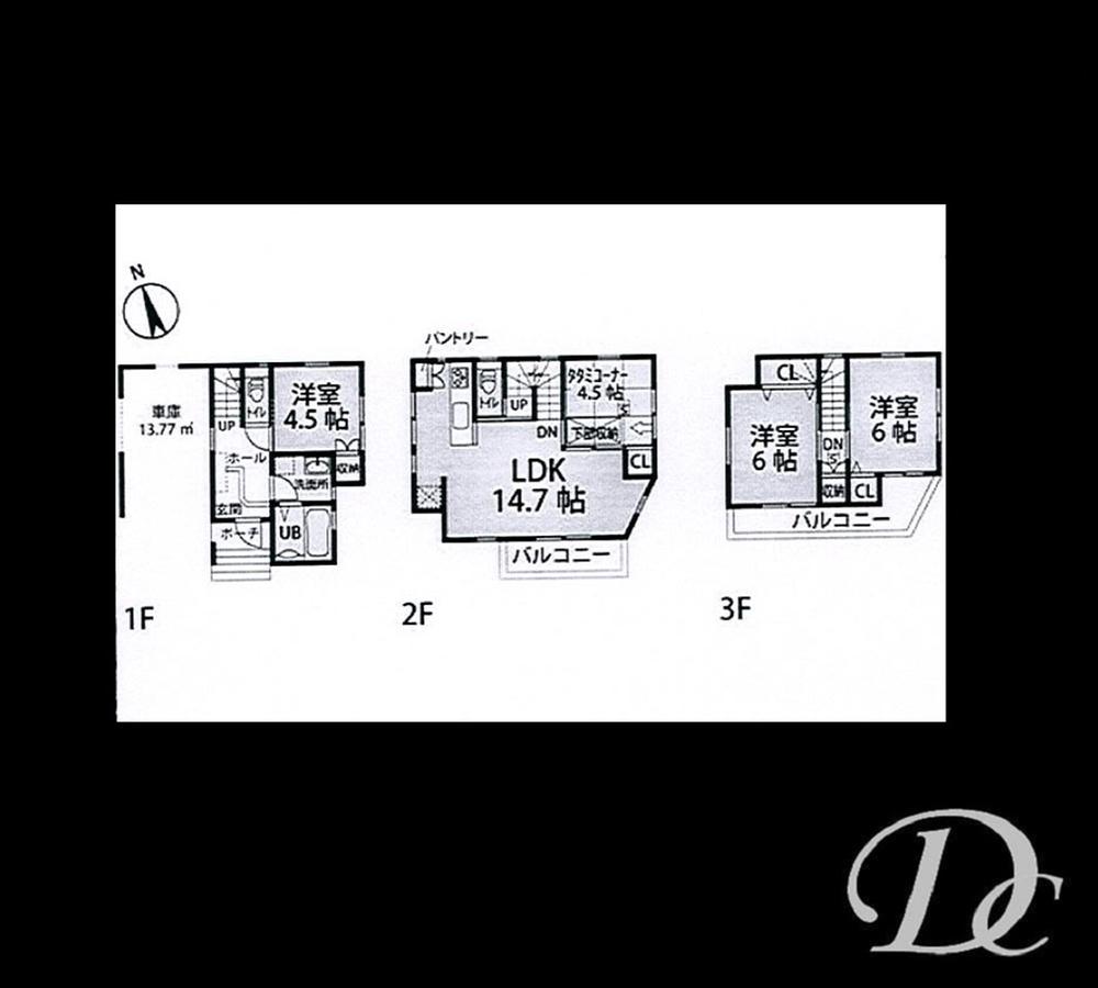Floor plan. 27,800,000 yen, 4LDK, Land area 59.45 sq m , Building area 99.45 sq m
