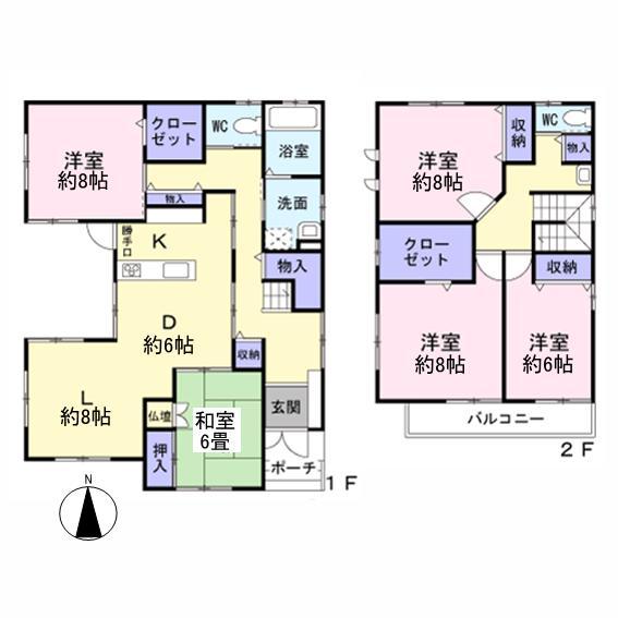 Floor plan. 59,500,000 yen, 4LDK, Land area 229.54 sq m , Building area 151.4 sq m