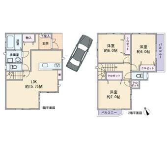 Floor plan. (No. 2 locations), Price 31,800,000 yen, 3LDK, Land area 95.68 sq m , Building area 86.53 sq m