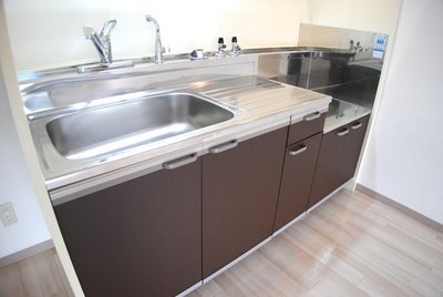 Kitchen. Two-burner gas can be installed. It gas is different is fired