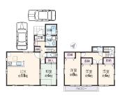 Floor plan. (1 Building), Price 53,800,000 yen, 4LDK, Land area 122.86 sq m , Building area 105.98 sq m
