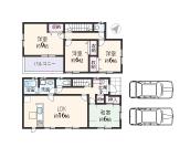 Floor plan. (3 Building), Price 54,800,000 yen, 4LDK, Land area 130.1 sq m , Building area 105.15 sq m