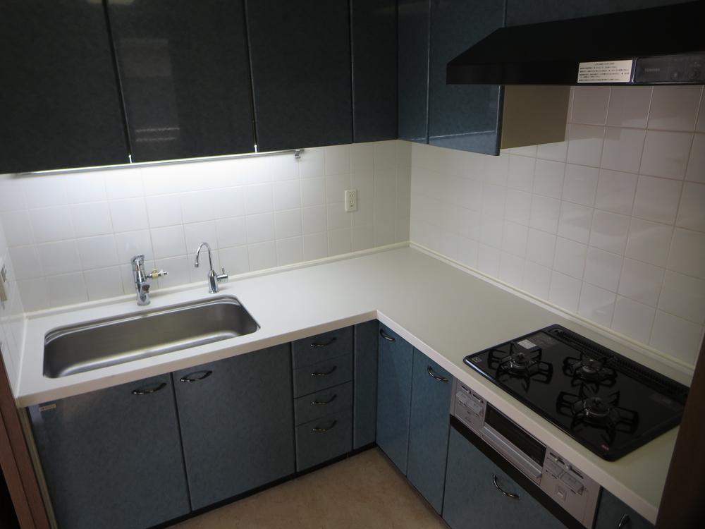 Kitchen. 3.9 Pledge Easy-to-use L-shaped kitchen! Back door to the balcony is also located very convenient.