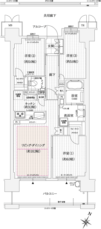 Floor: 3LDK, occupied area: 67.64 sq m, Price: 34,880,000 yen ・ 35,380,000 yen