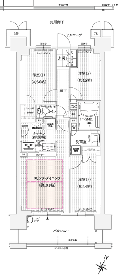 Floor: 3LDK, occupied area: 63.66 sq m, Price: 28,980,000 yen