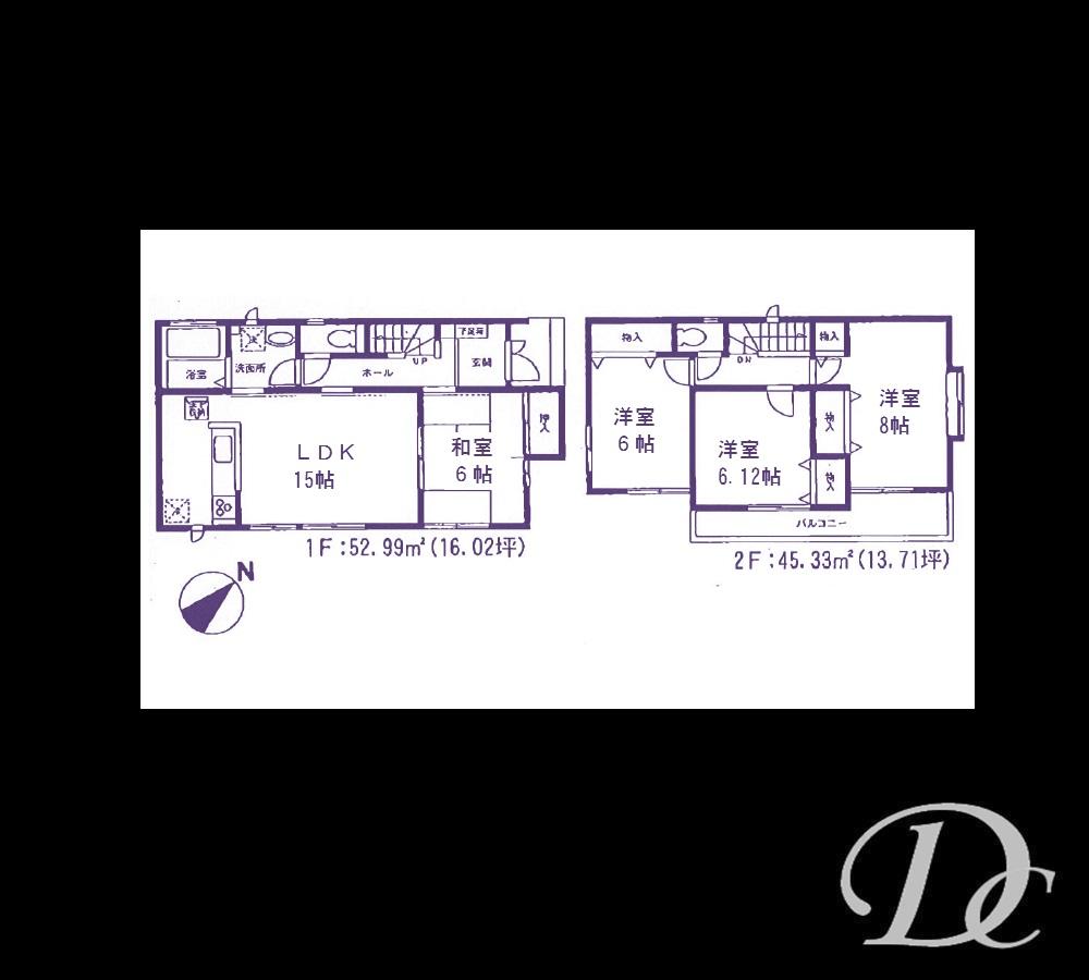 Floor plan. 42,800,000 yen, 4LDK, Land area 109.63 sq m , Building area 98.32 sq m