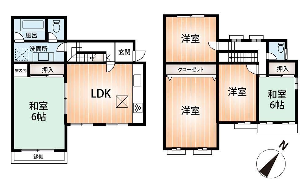 Floor plan. 32,800,000 yen, 5LDK, Land area 140.54 sq m , Building area 110.96 sq m