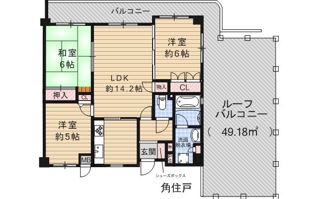 Floor plan. 3LDK, Price 18.9 million yen, Occupied area 37.31 sq m , Balcony area 11.67 sq m