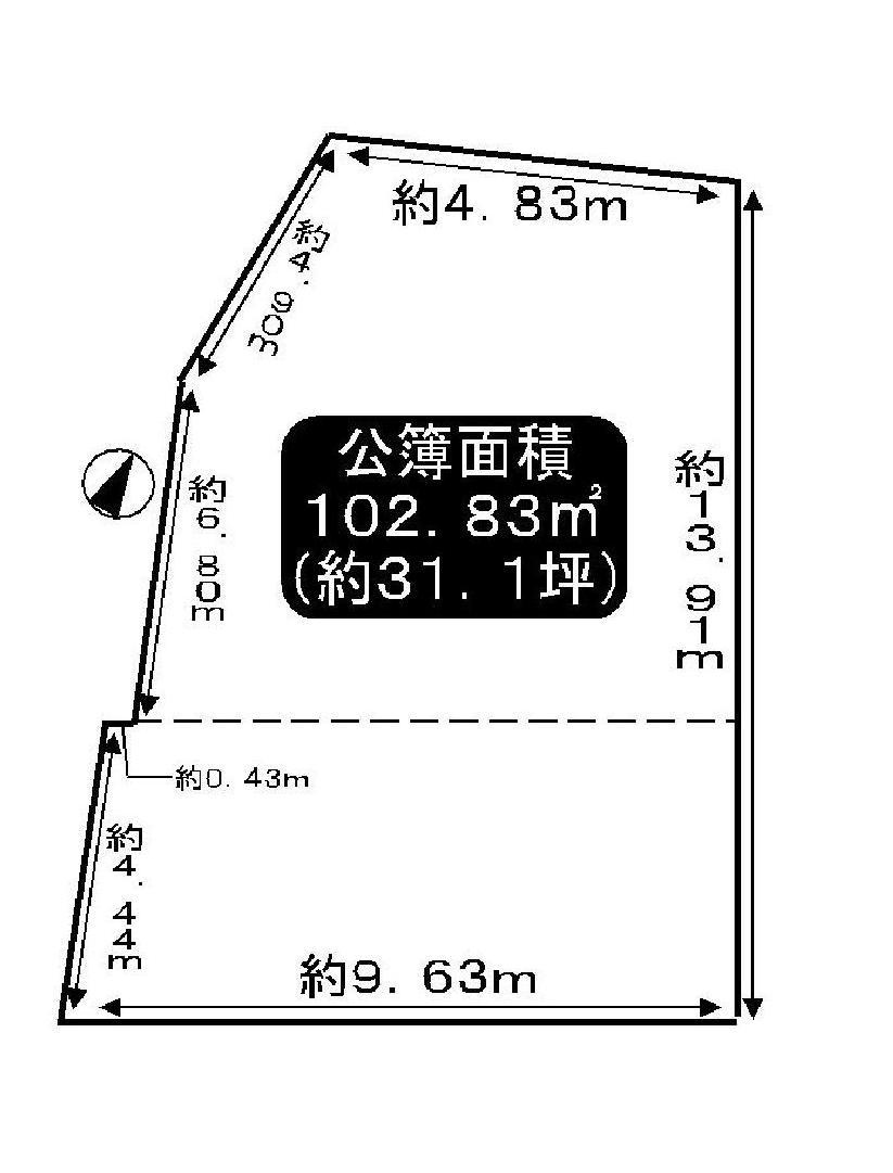 Compartment figure. Land price 22 million yen, Land area 102.83 sq m