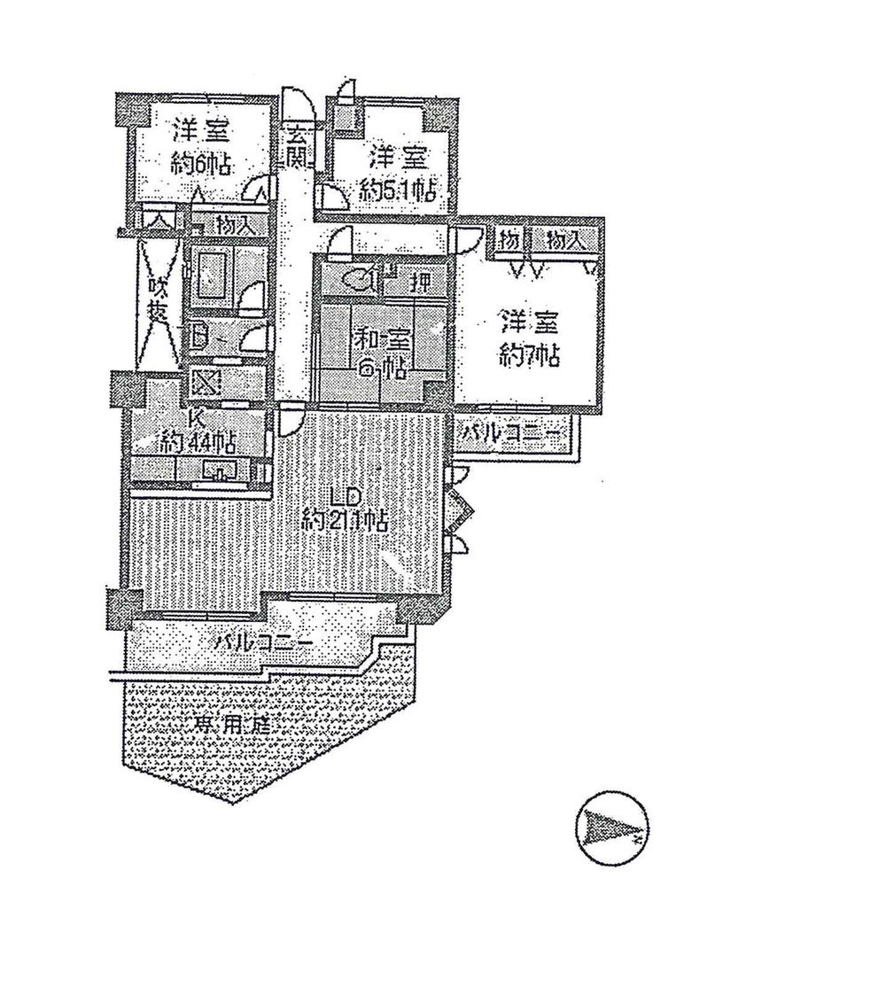 Floor plan. 4LDK, Price 22,800,000 yen, The area occupied 114.3 sq m , Balcony area 17.22 sq m floor plan drawings. The area occupied 114.3 sq m