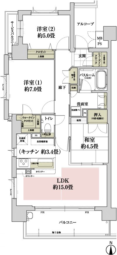 Floor: 3LDK, occupied area: 73.74 sq m, Price: 39,700,000 yen ~ 42 million yen