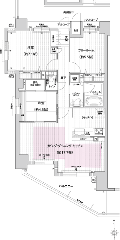 Floor: 2LDK + F, the area occupied: 76.03 sq m, Price: 38.2 million yen