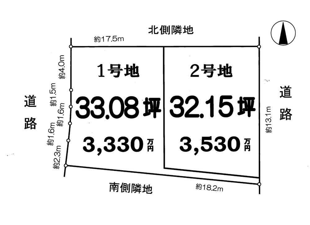 Compartment figure. Land price 33,300,000 yen, Land area 109.36 sq m