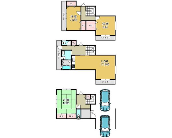 Floor plan. 29 million yen, 3LDK, Land area 98.54 sq m , Comfortable life in the building area 119.07 sq m in town ☆