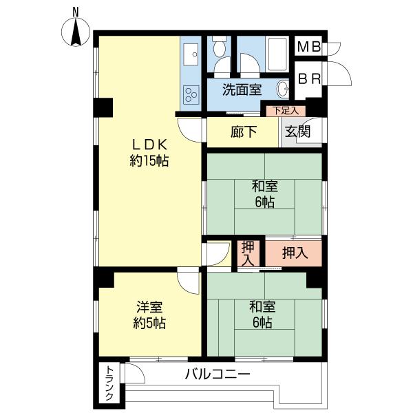 Floor plan. 3LDK, Price 11.2 million yen, Occupied area 71.35 sq m , Balcony area 8.27 sq m   ◆ Occupied area 71.35 sq m