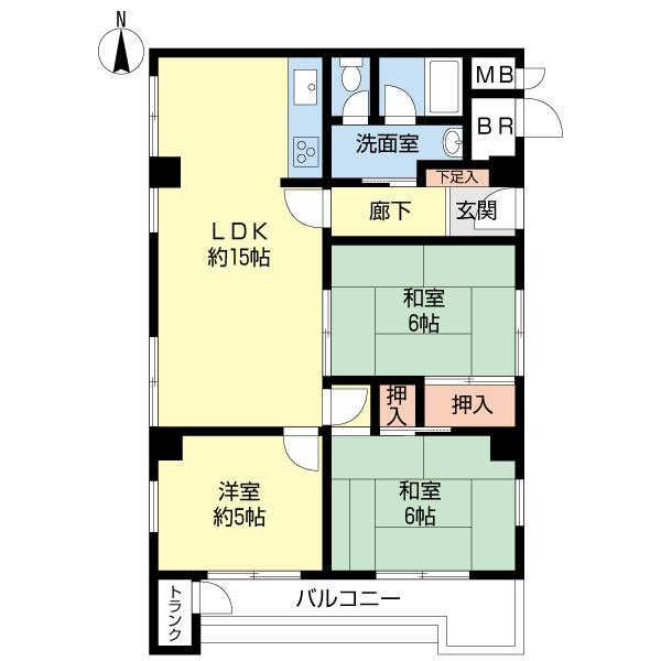 Floor plan. 3LDK, Price 11.2 million yen, Occupied area 71.35 sq m , Balcony area 8.27 sq m ◆ Occupied area 71.35 sq m