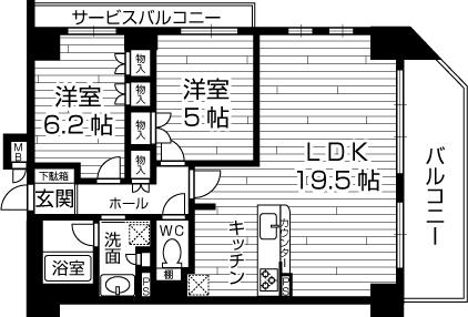 Floor plan. 2LDK, Price 35,800,000 yen, Occupied area 67.92 sq m , You can also change on the balcony area 11.25 sq m 3LDK