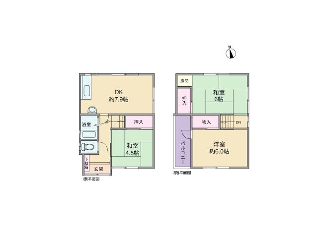 Floor plan. 13.8 million yen, 3DK, Land area 49.54 sq m , Building area 57.11 easy to use sq m storage is also rich Mato! 