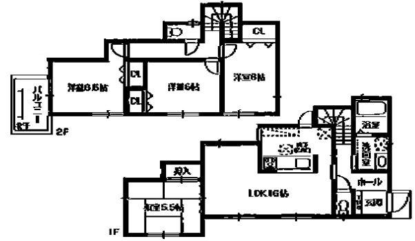 Floor plan. (No. 2 locations), Price 26,800,000 yen, 4LDK, Land area 116.44 sq m , Building area 95.67 sq m