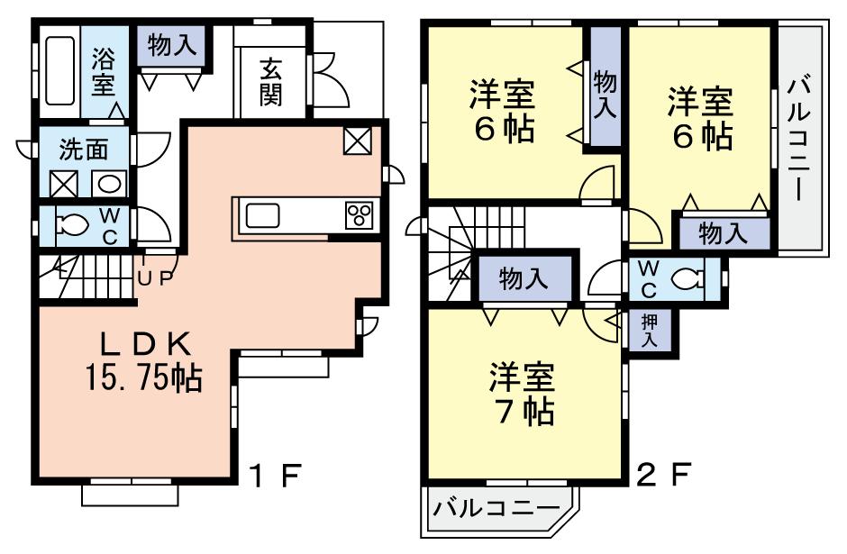 Floor plan. 33,800,000 yen, 3LDK, Land area 95.68 sq m , Building area 86.53 sq m