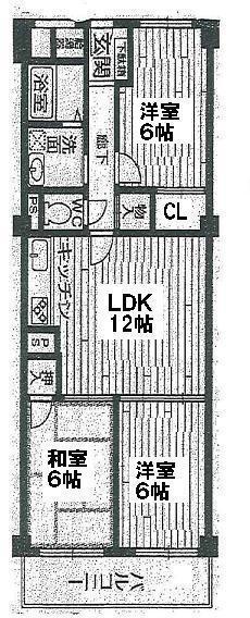 Floor plan. 3LDK, Price 8.8 million yen, Occupied area 68.75 sq m , Balcony area 6.6 sq m