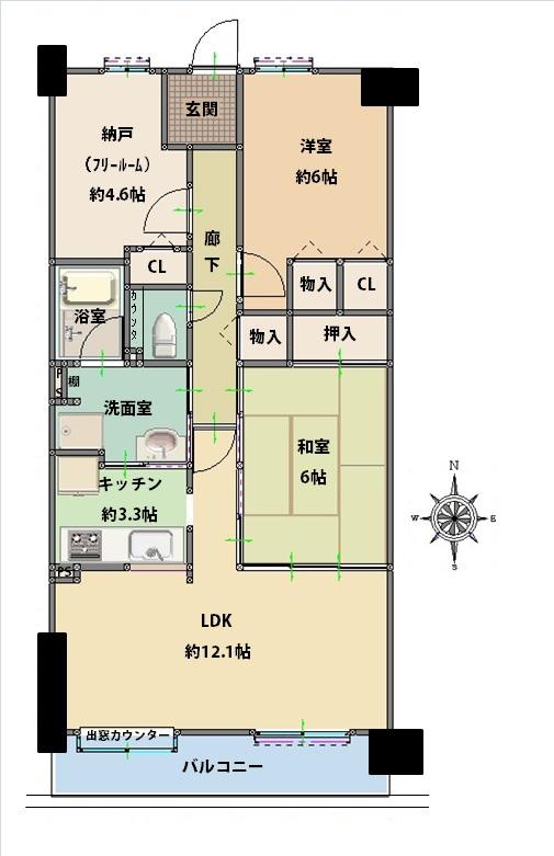 Floor plan. 2LDK + S (storeroom), Price 18,800,000 yen, Occupied area 70.56 sq m , If the balcony area 10.08 sq m drawings and the present situation is different, we will consider it as present condition priority.
