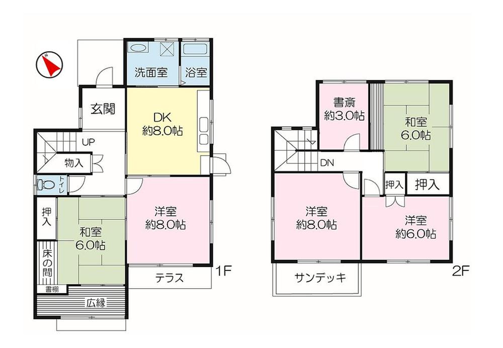 Floor plan. 39,800,000 yen, 5DK, Land area 148.29 sq m , Building area 113.67 sq m