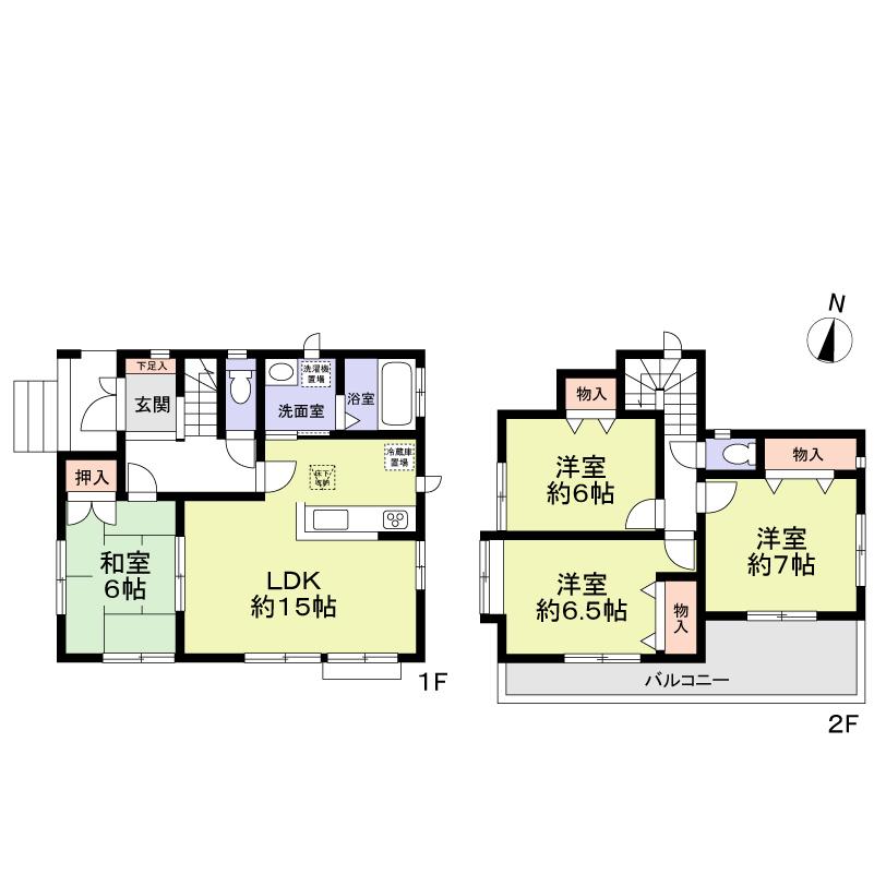 Floor plan. 33,800,000 yen, 4LDK, Land area 110.5 sq m , Building area 96.26 sq m